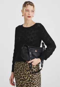 Medicine pulover femei, culoarea negru, calduros imagine