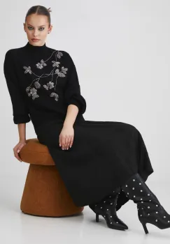 Medicine pulover femei, culoarea negru, light, cu turtleneck imagine