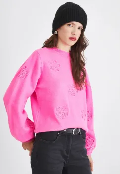 Medicine pulover femei, culoarea roz, calduros imagine