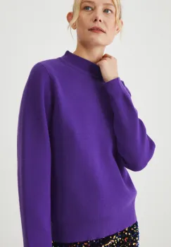 Medicine pulover femei, culoarea violet, light, cu turtleneck imagine