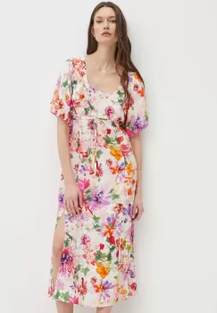 Medicine rochie culoarea alb, maxi, evazati imagine