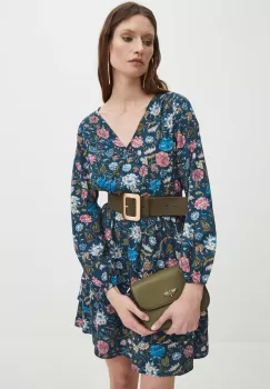 Medicine rochie culoarea albastru marin, mini, evazati imagine