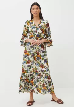 Medicine rochie culoarea bej, maxi, evazati imagine