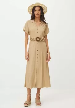 Medicine rochie culoarea bej, midi, evazati imagine