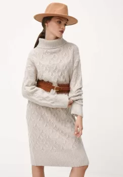 Medicine rochie culoarea bej, midi, oversize imagine