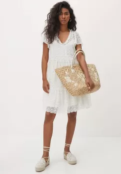 Medicine rochie culoarea bej, mini, evazati imagine