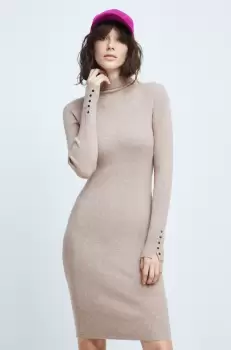 Medicine rochie culoarea bej, mini, mulata imagine