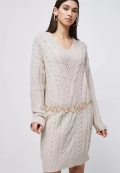 Medicine rochie culoarea bej, mini, oversize imagine