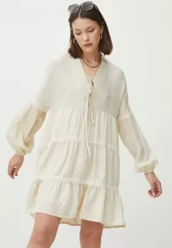 Medicine rochie culoarea bej, mini, oversize imagine