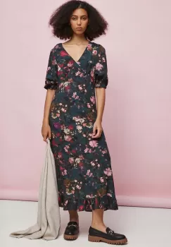 Medicine rochie culoarea gri, midi, drept imagine