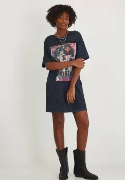 Medicine rochie culoarea gri, mini, oversize imagine