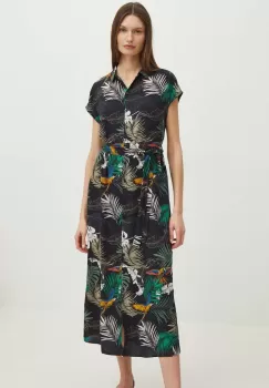 Medicine rochie culoarea negru, maxi, drept imagine