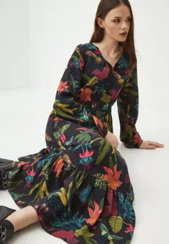 Medicine rochie culoarea negru, maxi, evazati imagine