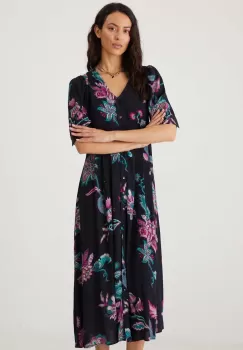 Medicine rochie culoarea negru, midi, evazati imagine