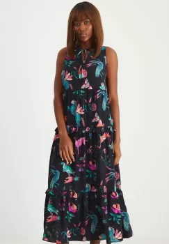 Medicine rochie culoarea negru, midi, evazati imagine