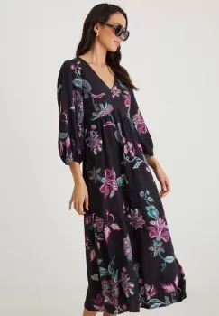 Medicine rochie culoarea negru, midi, evazati imagine