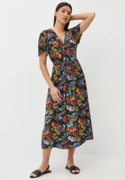 Medicine rochie culoarea negru, midi, evazati imagine