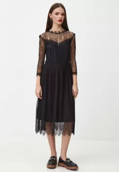 Medicine rochie culoarea negru, midi, evazati imagine