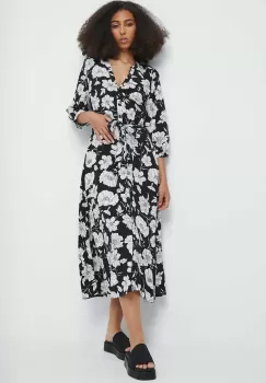 Medicine rochie culoarea negru, midi, evazati imagine