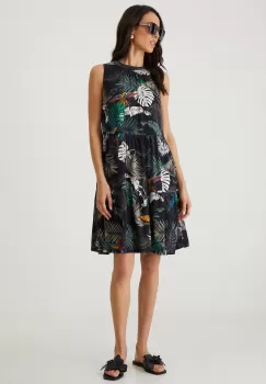 Medicine rochie culoarea negru, midi, evazati imagine