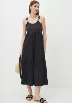 Medicine rochie culoarea negru, midi, evazati imagine