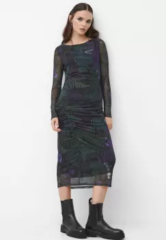 Medicine rochie culoarea negru, midi, mulata imagine