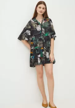 Medicine rochie culoarea negru, midi, oversize imagine