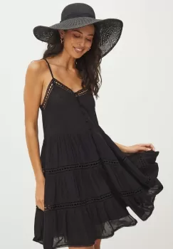 Medicine rochie culoarea negru, mini, evazati imagine