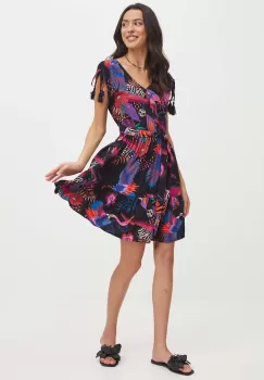 Medicine rochie culoarea negru, mini, evazati imagine