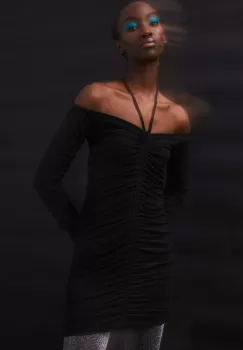 Medicine rochie culoarea negru, mini, mulata imagine