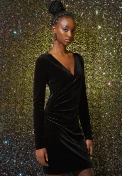 Medicine rochie culoarea negru, mini, mulata imagine