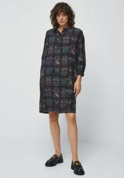 Medicine rochie culoarea negru, mini, oversize imagine