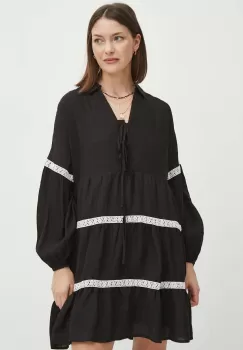 Medicine rochie culoarea negru, mini, oversize imagine