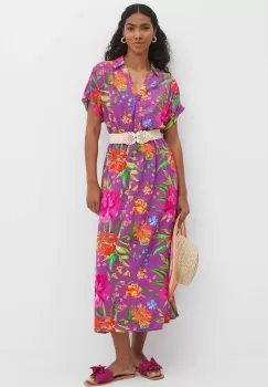 Medicine rochie culoarea roz, midi, evazati imagine