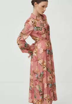 Medicine rochie culoarea roz, midi, evazati imagine