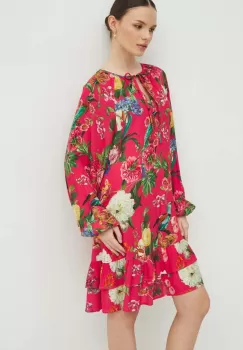 Medicine rochie culoarea roz, mini, oversize imagine