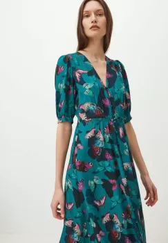 Medicine rochie culoarea turcoaz, maxi, evazati imagine