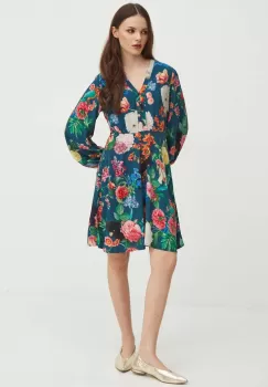 Medicine rochie culoarea turcoaz, mini, evazati imagine