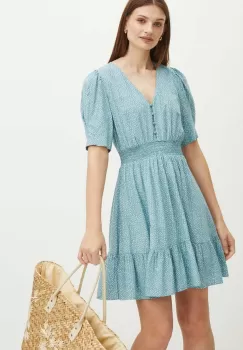 Medicine rochie culoarea turcoaz, mini, evazati imagine