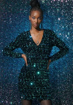 Medicine rochie culoarea turcoaz, mini, mulata imagine