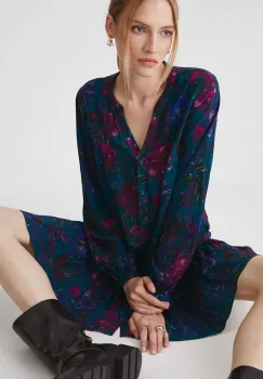 Medicine rochie culoarea turcoaz, mini, oversize imagine