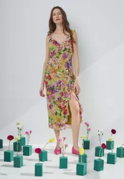 Medicine rochie culoarea verde, midi, drept imagine