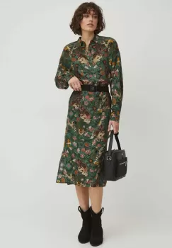 Medicine rochie culoarea verde, midi, drept imagine