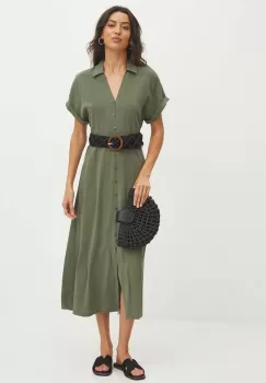 Medicine rochie culoarea verde, midi, evazati imagine