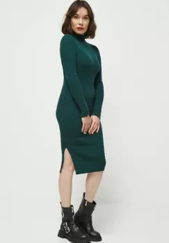 Medicine rochie culoarea verde, midi, mulata imagine