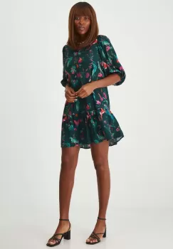 Medicine rochie culoarea verde, mini, evazati imagine