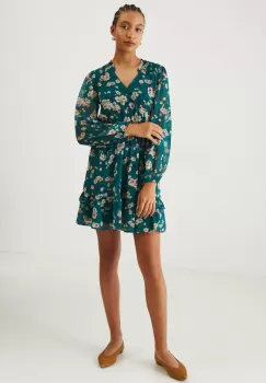 Medicine rochie culoarea verde, mini, evazati imagine