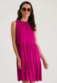 Medicine rochie culoarea violet, midi, evazati imagine