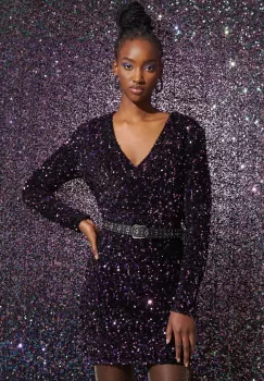 Medicine rochie culoarea violet, mini, mulata imagine