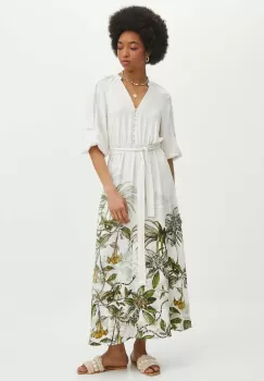 Medicine rochie din amestec de in maxi, evazati imagine